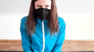 T-Model wanks in Rainjacket and Leather Trousers