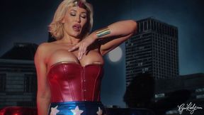 Ryan Keely - Busty Blonde Wonder Woman Masturbates On Cop Car - Superhero Cosplay - Preview