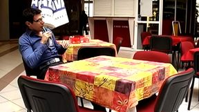 Sexy Sluts Elena And Valery Gang Up To Fuck A Man With Glasses