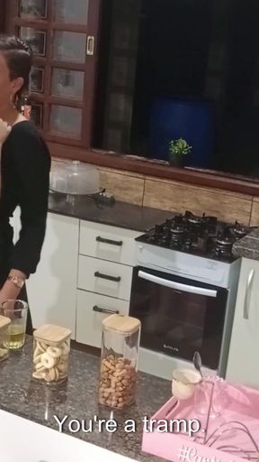 Anal sex with hotwife unfaithful wife in the bar pantry   Clip 1