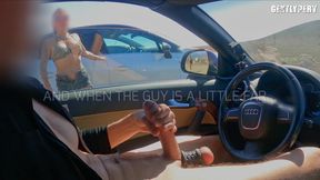 Parking Lot Bitches: Two Fit Ladies Show Me Their Perfect Bodies And Let Me Cum For Them