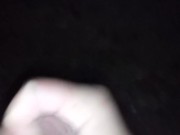 Yoga pants slut strokes dick outside