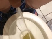 Big teen dick empties bladder