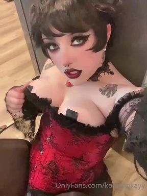 Vampy Vixen in Red Lingerie
