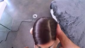 Skinny girl on the casting showed how knows how to suck and pussy to b...