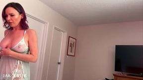 Step mom and best friend share a cozy bed