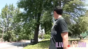 Blonde stepmom gets covered in jizz on her huge jugs