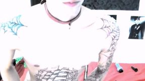 Twink Model with Tattoes Doing a Kinky Video