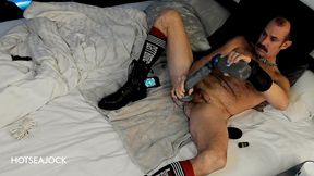 working a toy into my hole while jacking off - verbal