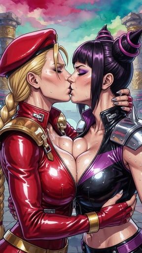 Cammy and Juri Kissing (ai)