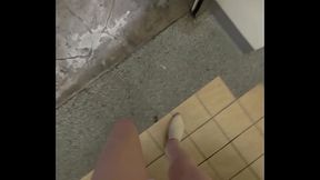 Exposing underwear in a motel garage