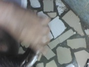African black panther str8888888oking in the bathroom