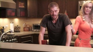 Sexy Blonde MILF Brandi Love Cheers Her Stepson Up by Giving Him Her Sweet Pussy to Eat and Fuck