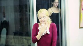 two ballerinas rub each other's twats through their pantyhose