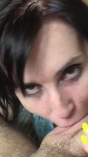 Sexy brunette gives a sweet blowjob and whispers dirty little phrases!   Clip 1