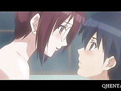 Hentai couple fucking with lust in the shower