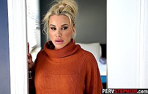 Lusty stepmom Robbin Banx seduced stepson with big cock and rode his dick