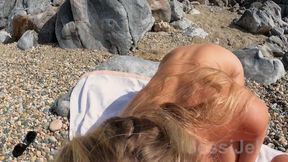 She Masturbated on the Beach and Got Sex with Stranger in All Holes Anal Creampie Jessijek