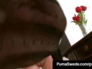 Breasty Euro Honey Puma Swede Shows Off Her Pantyhose, Feet & Legs!
