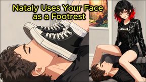 Mistress Nataly Uses Your Face as Footrest | Platform Converse Face Trample, Human Furniture