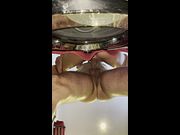 Quickie in bathroom. Squirt and cumshot.