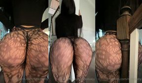 nickiibaby shows off her ass in fishnets porn video