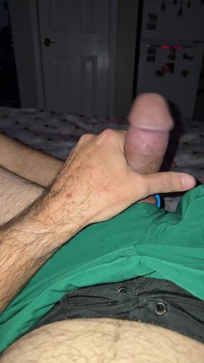 Home laying in bed and woke up to hard on