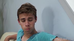 Nic Sahara stretches the hole of sexy twink Adam Awbride