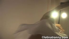 trans pornstar nikki montero crazy makeup and cumming on her belly