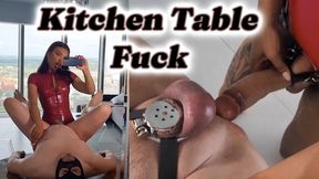 Kitchen Table Fuck - Pegging With XL Dildo [HD WMV]