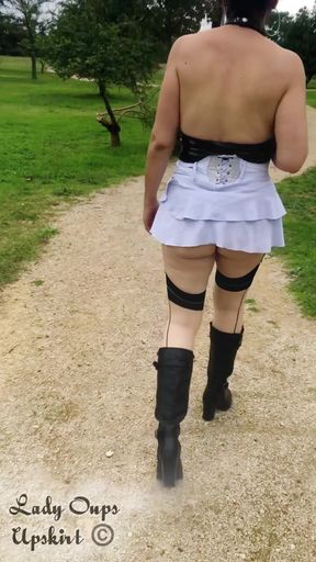 Buttplug and Mini Sexy Skirt in Public Park