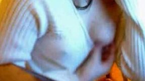 Shy amateur webcam girl flashes her tiny tits for me