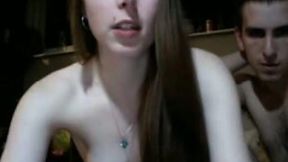 Beautiful and skinny college chick pleased her boyfriend on webcam