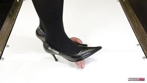 Feet in pump shoes CBT ballbusting