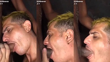 Moreno dotado botou a vara na minha boca