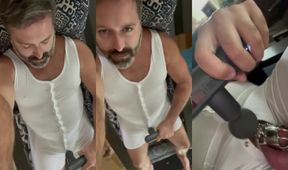 Onesie Pajamas Caged Massage Gun Hands Free Cum