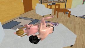 Animated 3D Lesbian Porn - Mature Woman with Strap‑on Fucking Teen Girl’s Pussy and Ass in Spoon Position