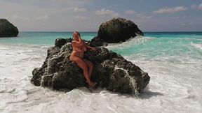 Nude Greek Beach Behind the scenes - Curvy Busty KlaraHope shows you what it looks like then she creates videos and pictures on the beach .