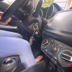 My Lover Plays with His Feet on the Pedals of His Car
