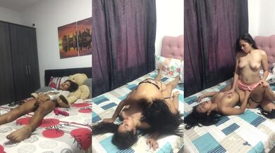 SEXY LATINAS MASTURBATE AND FUCK EACH OTHER.