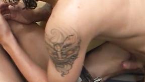 ”Long haired Latino twink barebacks his BF sweet butt”