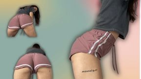 Shaking and bouncing my booty in my pink shorts
