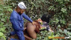 Blue Lipped Black Ebony Girl Goes Wild Outside Sucking Hard