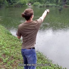 He Spots A Cute Twink Fishing And Offers Him Enough Cash To Make Him Suck His Dick - BIGSTR