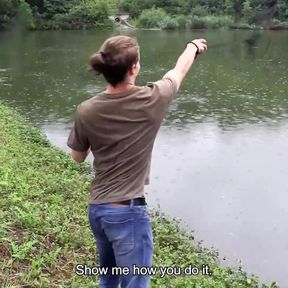 He Spots A Cute Twink Fishing And Offers Him Enough Cash To Make Him Suck His Dick - BIGSTR