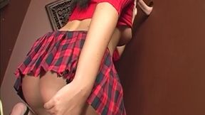 Brunette MILF Spreads Pussy and Sucks Gloryhole Cock