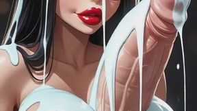 164. Funny brunette get cum on her face (Ai animation)