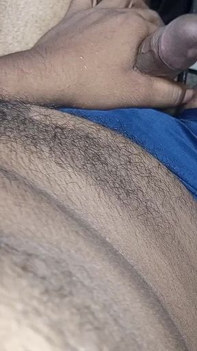 My Indian Big Black Cock Masterbation with Licking