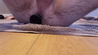 Straight Boy tries butt plug and ends up cumming from riding dildo