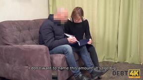 ”Debt4k. Collector visits teen chick Alice Klay & fucks her perfectly shave”